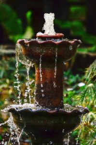 outdoor fountain in a garden