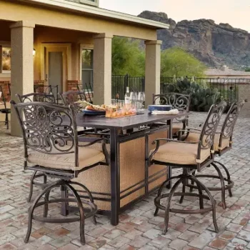 7 Piece Outdoor Dining Sets With Fire Pit