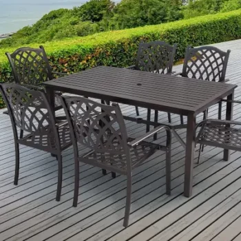 7 Piece Outdoor Dining Sets With Umbrella Hole
