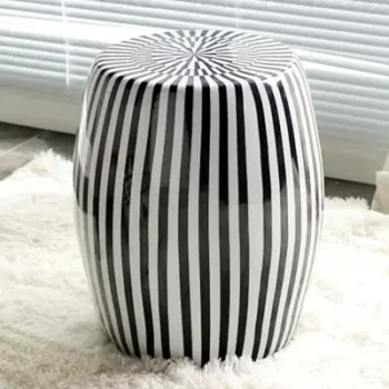 Black and White Garden Stools