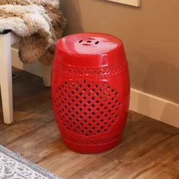Red Ceramic Garden Stools