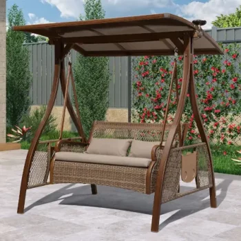 Wicker Patio Swings With Canopy
