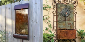 The 10 best outdoor wall fountain ideas styles designs - Two wall water features