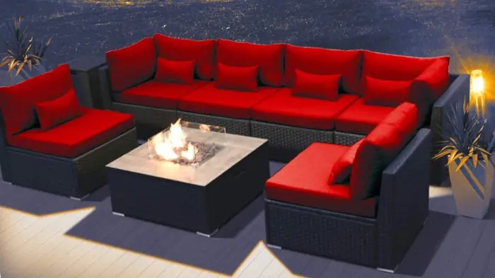 dineli patio furniture with fire pit red and square dineli outdoor furniture review whole wicker set