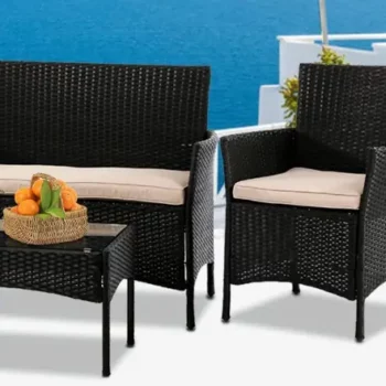 Black Wicker Conversation Sets