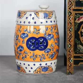 Orange Ceramic Garden Stools