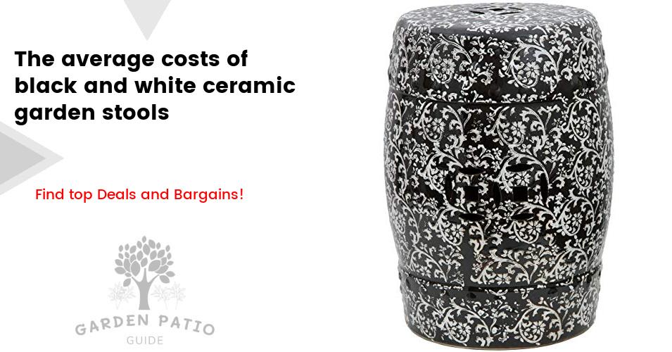 Cost of black and white ceramic garden stools