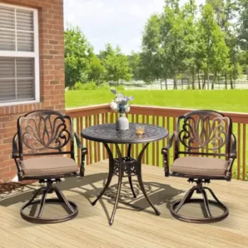 Outdoor Bistro Sets With Swivel Rockers Chairs