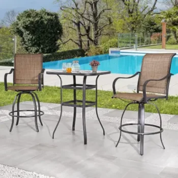 Outdoor Pub Height Swivel Bistro Set Sale
