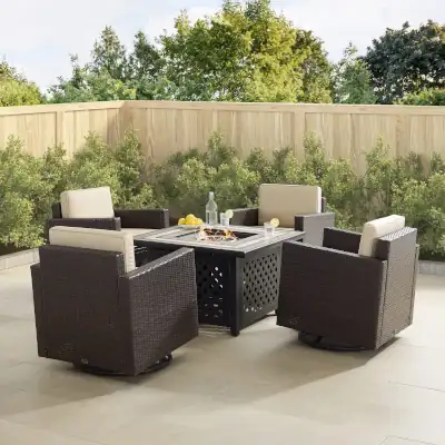 Wicker Patio Conversation Sets With Swivel Chairs